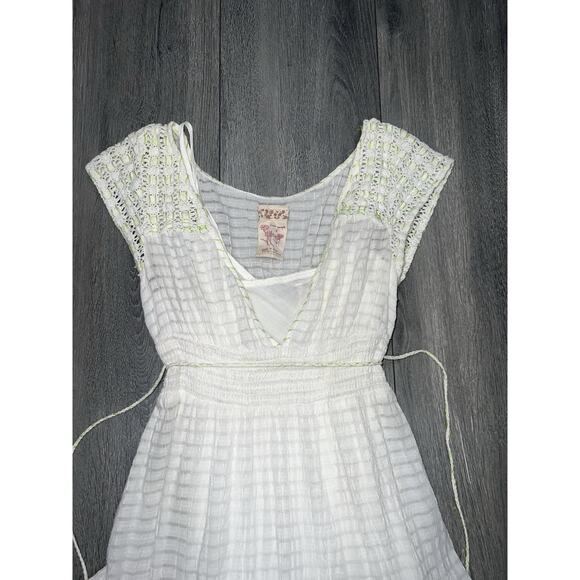 Free People Fairy Dream Cloud Off White Tiered Boho Flare Dress XS A004136 - Picture 2 of 8